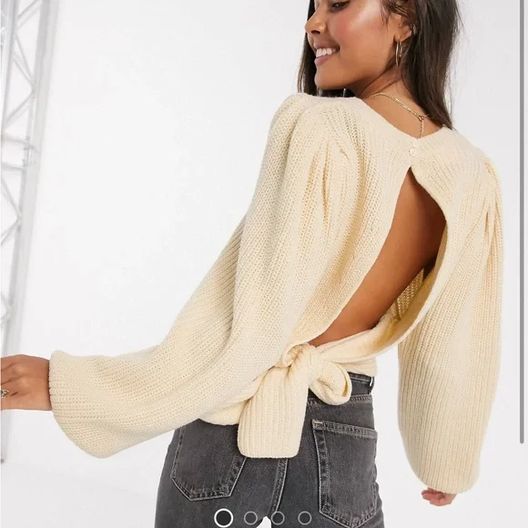 ASOS Sweaters Asos Chunky Tie Back Sweater Poshmark